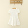 Kurzhülse weiße Mädchen Baumwolle Kleidung Baby weiche Kleider Sommerferien Kleid für Kind